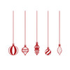 5 Hanging Ornaments Wall vinyl Decals - Christmas, Winter Home Decor - Holiday Sticker
