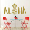 Aloha Wall Decal Sticker With Hawaiian Pineapple Design - Pineapple Decor - Vinyl Art Decoration