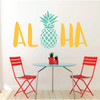Aloha Wall Decal Sticker With Hawaiian Pineapple Design - Pineapple Decor - Vinyl Art Decoration