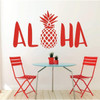 Aloha Wall Decal Sticker With Hawaiian Pineapple Design - Pineapple Decor - Vinyl Art Decoration