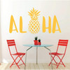 Aloha Wall Decal Sticker With Hawaiian Pineapple Design - Pineapple Decor - Vinyl Art Decoration