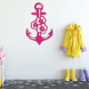 Anchor Wall Decal - Hawaiian Flower Design - Vinyl Home Decoration for Boys Room or Kids Playroom Decor