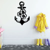 Anchor Wall Decal - Hawaiian Flower Design - Vinyl Home Decoration for Boys Room or Kids Playroom Decor