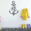 Anchor Wall Decal - Hawaiian Flower Design - Vinyl Home Decoration for Boys Room or Kids Playroom Decor