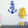 Anchor Wall Decal - Hawaiian Flower Design - Vinyl Home Decoration for Boys Room or Kids Playroom Decor