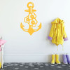 Anchor Wall Decal - Hawaiian Flower Design - Vinyl Home Decoration for Boys Room or Kids Playroom Decor