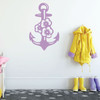 Anchor Wall Decal - Hawaiian Flower Design - Vinyl Home Decoration for Boys Room or Kids Playroom Decor