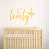Baby Girl Nursery Decor - Vinyl Wall Decal "Isn't She Lovely" Lettering and Flower Silhouette - Available in Pink, Purple, Gold, Turquoise, Other Colors