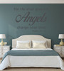 Bible Verse Wall Decal - Psalm 91:11 - For He Shall give His Angels Charge Over Thee - Angel Wall Decor, Christian Wall Art, Church Wall Decals, Christian Home Decor, Sympathy Gift