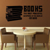 Book Quotes Wall Decals - "Books, The Most Powerful Weapons in the World" - Doctor Who - Reading Themed Decor for the School, Home, Office, or Library