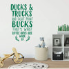 Boys Room Decor | Hunter Kids Poem | Ducks, Trucks Eight Point Bucks | Vinyl Wall Decal Decoration For Child's Bedroom or Playroom | CustomVinylDecor