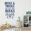 Boys Room Decor | Hunter Kids Poem | Ducks, Trucks Eight Point Bucks | Vinyl Wall Decal Decoration For Child's Bedroom or Playroom | CustomVinylDecor