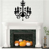 Chandelier Vinyl Wall Decal - Home Decor Silhouette - Decoration for Halloween Party, Haunted House or Mansion