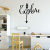 Children's Room Wall Decal - Explore with Arrow Design - Boys or Girl's Bedroom Decoration, Playroom or Nursery Room Decor