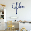 Children's Room Wall Decal - Explore with Arrow Design - Boys or Girl's Bedroom Decoration, Playroom or Nursery Room Decor