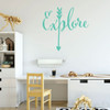 Children's Room Wall Decal - Explore with Arrow Design - Boys or Girl's Bedroom Decoration, Playroom or Nursery Room Decor