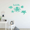 Children's Room Wall Decal - Sea Creatures Fish, Octopus, Turtle - Vinyl Decoration for Playroom, Bedroom, Home Or Nursery Decor