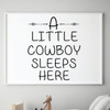 Children's Wall Decal - A Little Cowboy Sleeps Here - Vinyl Decorations for Boy's Bedroom, Playroom or Study Area