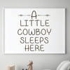 Children's Wall Decal - A Little Cowboy Sleeps Here - Vinyl Decorations for Boy's Bedroom, Playroom or Study Area