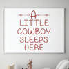 Children's Wall Decal - A Little Cowboy Sleeps Here - Vinyl Decorations for Boy's Bedroom, Playroom or Study Area