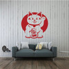 Chinese Lucky Cat Decal - Maneki-neko Japanese Beckoning Good Luck Symbol Vinyl Wall and Window Decoration
