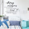 Christian Wall Decal - Bible Verse Wall Decal - Joshua 1:9 - Be Strong And Courageous - Vinyl Scripture Wall Decals, Christian Home Decor For Girl's Bedroom, playroom or Study Area