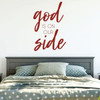 Christian Wall Decal - God Is On Our Side - Vinyl Art Home Decor for Bedroom or Living Room Decoration