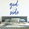 Christian Wall Decal - God Is On Our Side - Vinyl Art Home Decor for Bedroom or Living Room Decoration