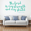 Christian Wall Decal - The Lord Is My Strength - Vinyl Scripture And Religious Home Bathroom Decor - Church Decoration