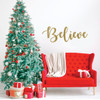 Christmas Wall Decal - Believe - Holiday Vinyl Stickers for Living Room, Family Room Decor or Home Decoration
