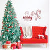 Christmas Wall Decal - Candy Canes - Holiday Vinyl Decor for Living Room or Home Decoration
