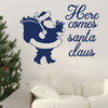 Christmas Wall Decal - Here Comes Santa Claus - Holiday Vinyl Decor for Living Room or Home Decoration