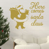 Christmas Wall Decal - Here Comes Santa Claus - Holiday Vinyl Decor for Living Room or Home Decoration