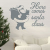 Christmas Wall Decal - Here Comes Santa Claus - Holiday Vinyl Decor for Living Room or Home Decoration