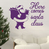 Christmas Wall Decal - Here Comes Santa Claus - Holiday Vinyl Decor for Living Room or Home Decoration