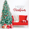 Christmas Wall Decal - Merry Christmas Design - Holiday Vinyl Stickers for Living Room, Family Room Decor or Home Decoration