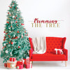Christmas Wall Decal - Trimming The Tree - Holiday Vinyl Stickers for Living Room, Family Room Decor or Home Decoration