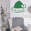 Christmas Wall Decal Decor - I Believe - Santa Claus Hat Vinyl Stickers for Living Room or Home Decoration