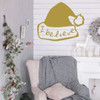 Christmas Wall Decal Decor - I Believe - Santa Claus Hat Vinyl Stickers for Living Room or Home Decoration
