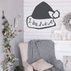 Christmas Wall Decal Decor - I Believe - Santa Claus Hat Vinyl Stickers for Living Room or Home Decoration