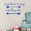 Christmas Wall Decal Decor - Reindeer X-ing North Pole - Holiday Vinyl Stickers for Living Room or Home Decoration