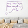 Connecticut Wall Decal - Why Would You Live Anywhere Else - State Vinyl Art Silhouette for Home Decor, Living Room or Family Room Decoration