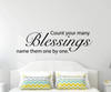 Count Your Many Blessings Vinyl Wall Decal Quote, Song Lyrics for Living Room, Bedroom Headboard