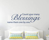 Count Your Many Blessings Vinyl Wall Decal Quote, Song Lyrics for Living Room, Bedroom Headboard