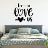 Couples or Wedding Gift Vinyl Decal ' 'I Love Us' Quote ' Arrows and Heart Silhouette ' Decor for Living Room, Bedroom, Kitchen
