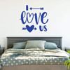Couples or Wedding Gift Vinyl Decal ' 'I Love Us' Quote ' Arrows and Heart Silhouette ' Decor for Living Room, Bedroom, Kitchen