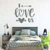 Couples or Wedding Gift Vinyl Decal ' 'I Love Us' Quote ' Arrows and Heart Silhouette ' Decor for Living Room, Bedroom, Kitchen