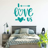 Couples or Wedding Gift Vinyl Decal ' 'I Love Us' Quote ' Arrows and Heart Silhouette ' Decor for Living Room, Bedroom, Kitchen