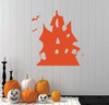 Halloween Decal - Haunted House - Vinyl Wall Decals, Halloween Party, Haunted House Decoration, Haunted Mansion, Spooky House, Bats- Vinyl Wall Decal, Autumn, Fall Decorations, Thanksgiving Decor - Removable Vinyl Stickers - Use Indoor or on Outdoor