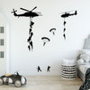 Vinyl Wall Decal - Army Wall Decals, Soldiers Parachuting From Helicopters Personalized for Kids Playroom, Children, Military Families - Army Nursery Theme, Decoration and Kids Bedroom Ideas - Removable Sticker